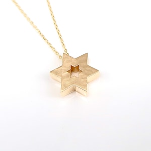 14k Gold Star of David Pendant, Judaica Jewelry, Jewish Pendant, Star of David Necklace Pendant, Magen David Pendant, Handmade Gold Jewelry