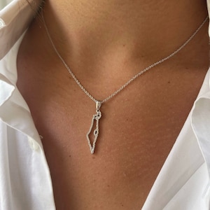 14k Gold Karte von Israel Diamanten Anhänger, Diamanten Anhänger, Gold Israel Anhänger, jüdische Halskette Anhänger, Gold jüdischen Anhänger, Israel Schmuck