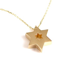 14k Gold Star of David Pendant, Judaica Jewelry, Jewish Pendant, Star of David Necklace Pendant, Magen David Pendant, Handmade Gold Jewelry