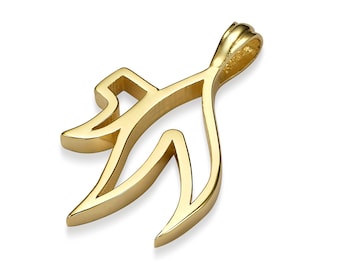 Colgante Chai de oro de 14 quilates, joyería judía hecha a mano