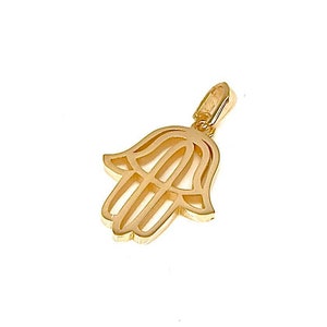 14k Gold Hamsa Pendant, Gold Hamsa Necklace, Gold Jewelry, Jewish Jewelry, Judaica Pendant, Classic Hamsa