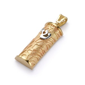 14k Gold Mezuzah pendant, Jewish Jewelry, Israel Jewelry, Mezuzah Necklace, Gold Jewelry, Gold Modern Mezuzah, Yellow Gold Pendant