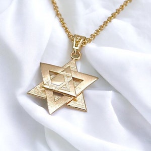 14k Gold Star of David pendant, Classic Star of David Pendant, Jewish Pendant, Judaica Jewelry, Israel Jewelry, Magen David Pendant