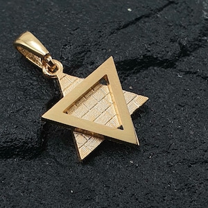 14k Gouden Ster van David Hanger, Ster van David Kotel Hanger, Gouden Magen David, Western Wall Sieraden, Star Ketting Hanger, Judaica Sieraden