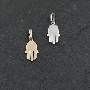 14k Gold Hand Hamsa Pendant, Classic Hamsa Pendant, Jewish Pendant, Israel Jewelry, Gold Pendant, Evil Eye Hamsa Pendant, Handmade Hamsa