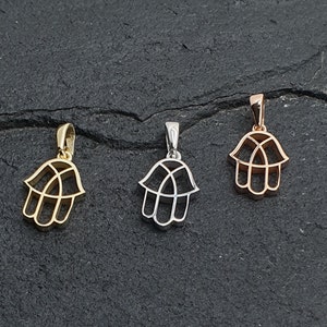 14k Gold Filigree Hamsa pendant, Filigree Hamsa, Gold Hamsa Pendant, 14k Yellow/White/Rose Gold.