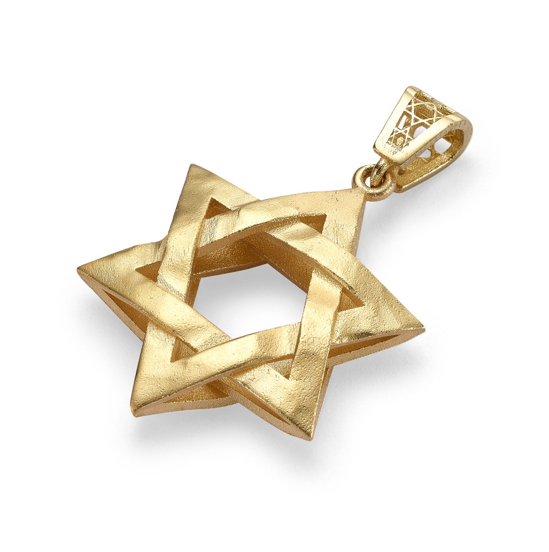14k Gold Star of David Pendant Magen David Pendant Jewish - Etsy