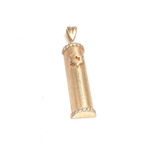 14k Gold Mezuzah pendant, Star of David Pendant, Diamond Jewelry, Israel Pendant, Judaica Jewelry, Jewish Jewelry, Gold Mezuzah