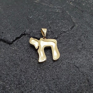 14k Gold Chai Pendant, Jewish Necklace Pendant, Israel Jewelry, Judaica Jewelry, Gold Chai Necklace, Handmade Jewelry, Jerusalem Pendant