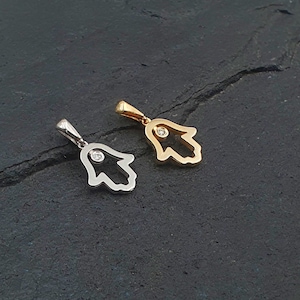 14k Gold Hamsa Pendant, Hamsa Diamond, Mini Hamsa Pendant, Hamsa Necklace, Diamonds Jewelry, Israel Jewelry, Gold Jewelry, Hamsa Necklace