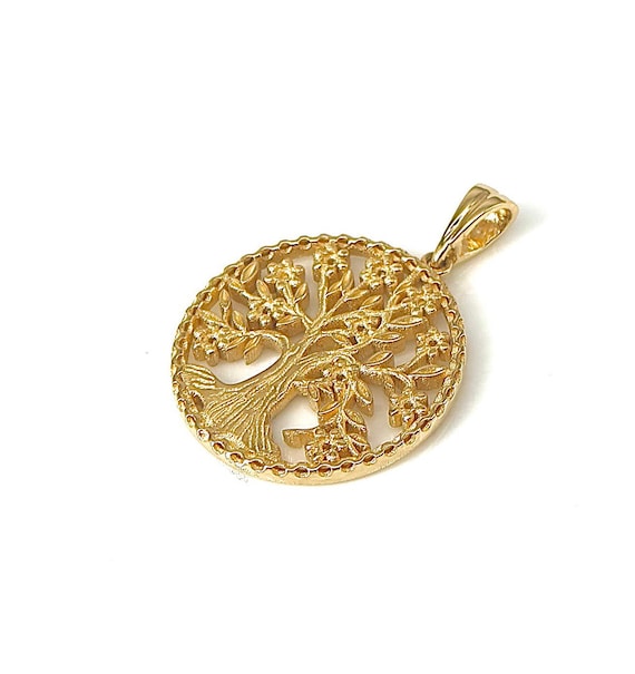 Pendentif Arbre En Or 14 Carats - Modèle Vintage, Or Jaune, Réf. MP2491