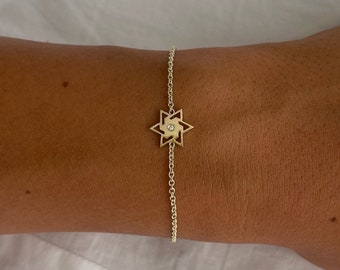 14k Gold Star of David Bracelet, Magen David Bracelet, Diamond Jewelry, Israel Designer, Jewish jewelry, Gold Bracelet, Yellow Gold