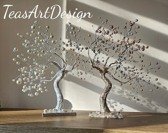 Wedding Tree, Wire Sculpture,  Wire Statue, Pearl Tree, Anniversary Gift, These are ready to go!
