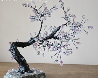 Wire sculpture tree, Bonsai tree, Aura Butterfly tree, Statue tree, Home decor