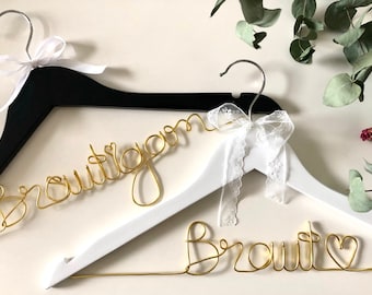 Coat hanger for wedding personalized and individual bride groom maid of honor getting ready gift