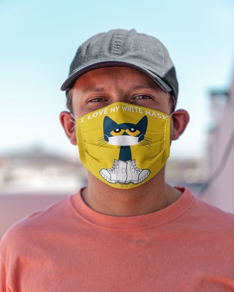 Cat Face Mask Pete The Cat Face Mask Cat Lover Gift Mask I Etsy