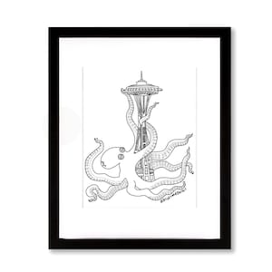 NHL Seattle Kraken Customize Name Special Design With Space Needle 3d Tshirt  - BTF Store
