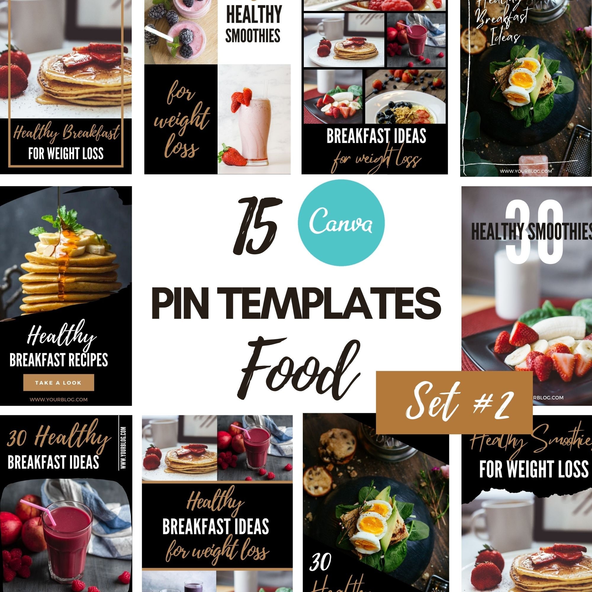 15 Pinterest Template Food Blog Pinterest Pin Template for - Etsy