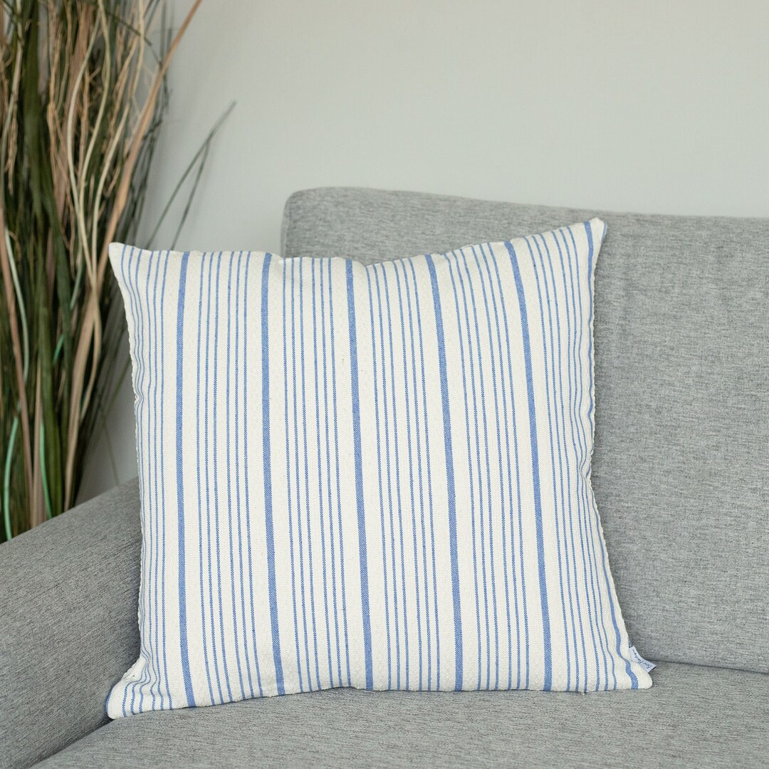 Light Blue Woven Pillow Cover Etsy