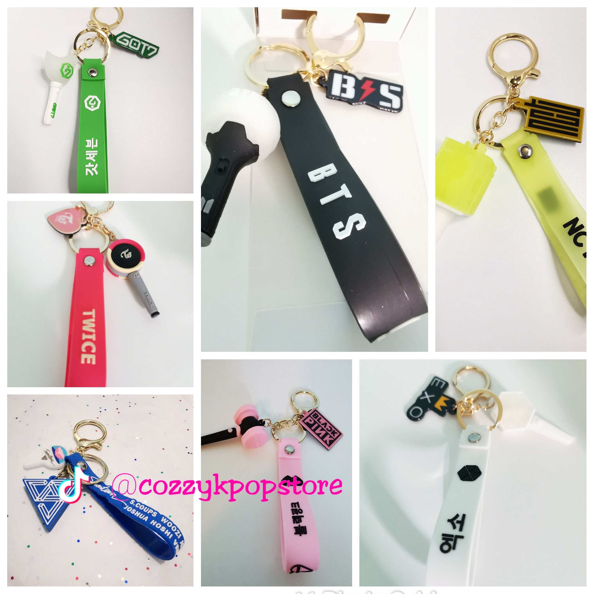 Bts Blackpink Bangtan Exo Twice Seventeen Nct Got7 Keyring Etsy