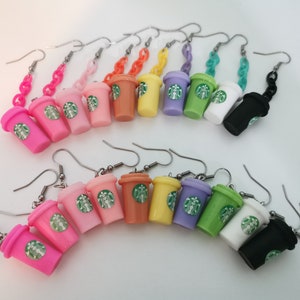 Coffee earrings Starbucks Earrings Starbucks Necklace coffee necklace drink earrings