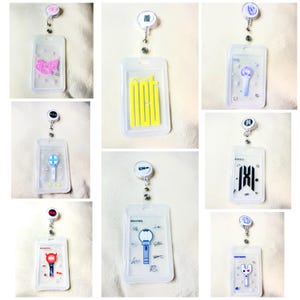 Bts nct exo card holder got7 twice seventeen blackpink id card cover, bts badge reels, bts id card holder, stray kids id card holder