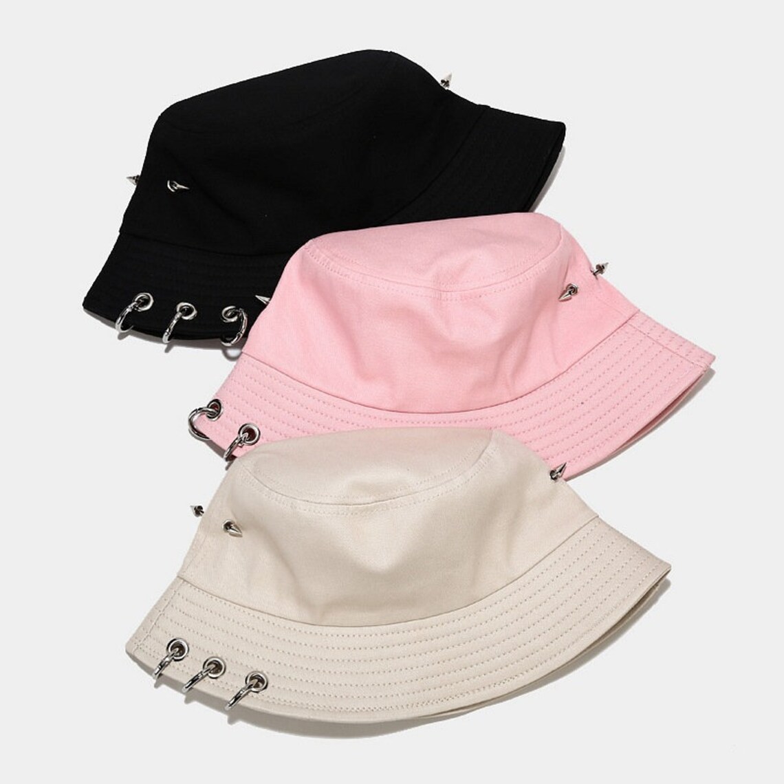 Stud Bucket Hat Korean Style Bucket Hat Etsy