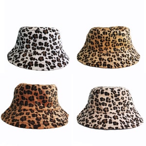 Reversible Leopard Bucket Hat Leopard Fisherman Hat Animal Printed Hat