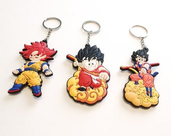 Double Sided Rubber Keychain Anime Keychain Goku Keychain
