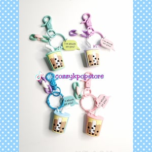 Boba Keychain Boba Keyring Bubble tea keychain Bubble Tea keyring Kawaii keychain kawaii keyring
