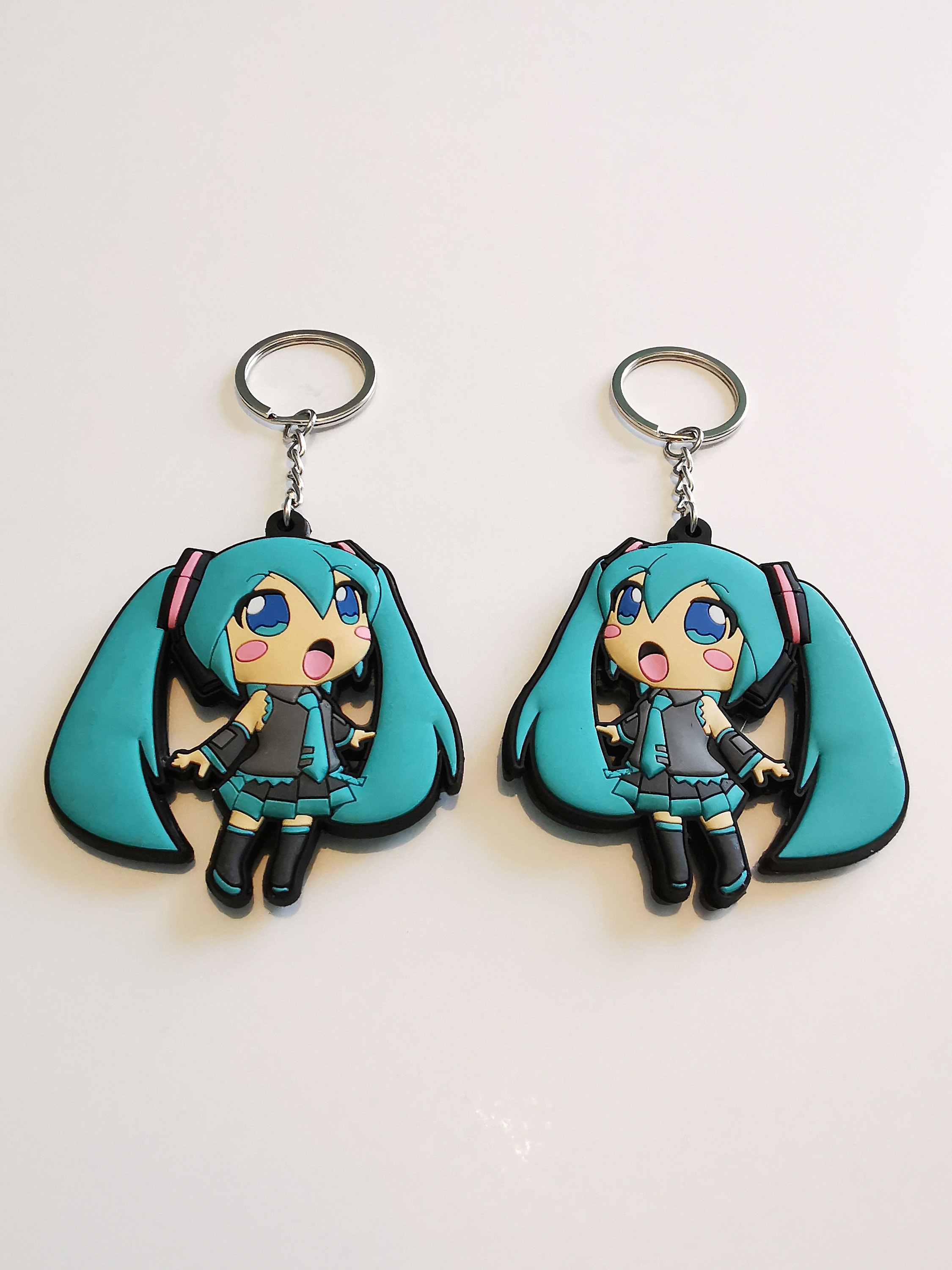 1pcs Miku Double Sided Rubber Keychain Anime keychain vocaloid Etsy