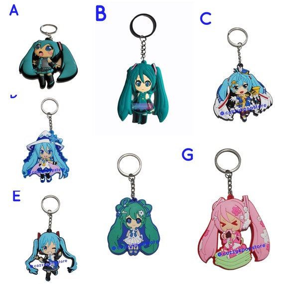 1pcs Miku Double Sided Rubber Keychain Anime Keychain Vocaloid Etsy