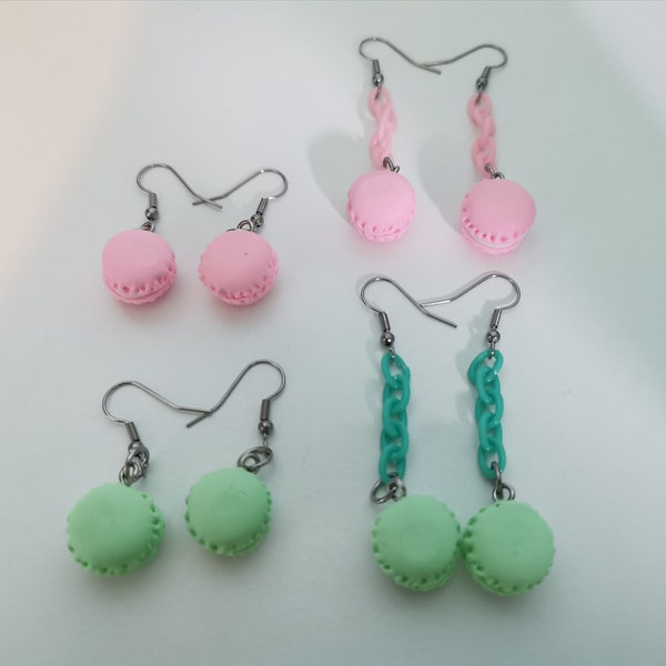 Macaron Earrings macaron necklaces food earrings cakes earrings cookies earrings foodie earrings food charm dessert macaroon earrings