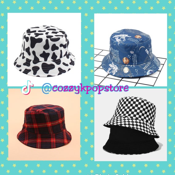 Reversible Bucket Hat Cow Print Galaxy 