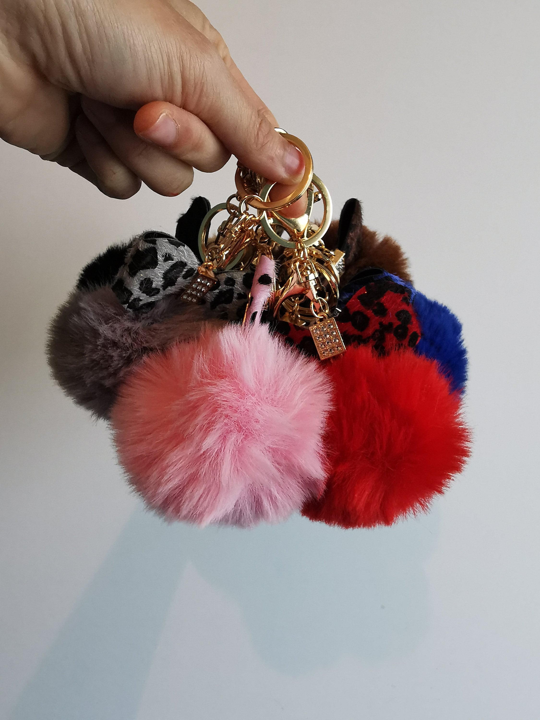 Leopard Keychain Leopard Keyring Pom Pom Animal Print