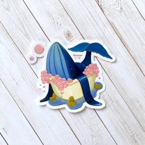 Wal in der Badewanne - Wetterfester Sticker