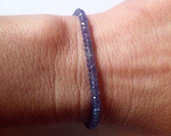 Natural tanzanite bracelet. Gold filled bracelet