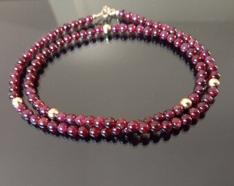 Garnet and gold necklace