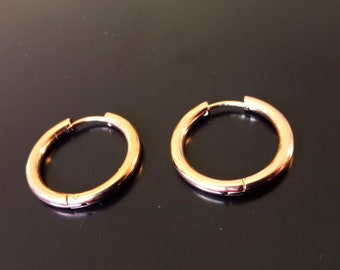 Rose gold stainless steel hoop earrings