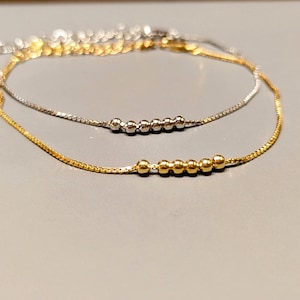 925 silver bracelet or anklet, 18k gold plated