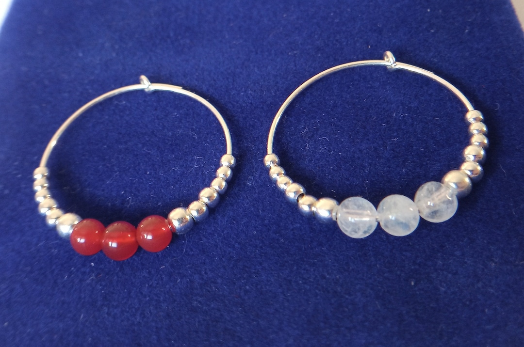 Pendientes De Aro De Piedra Lunar, Pendientes Celtas De Plata 925