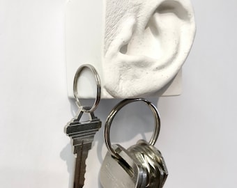 Wall hook-magnetic key holder, Whimsical wall hook, Unique wall key holders and hook racks, Holder for keys, Ear, Music