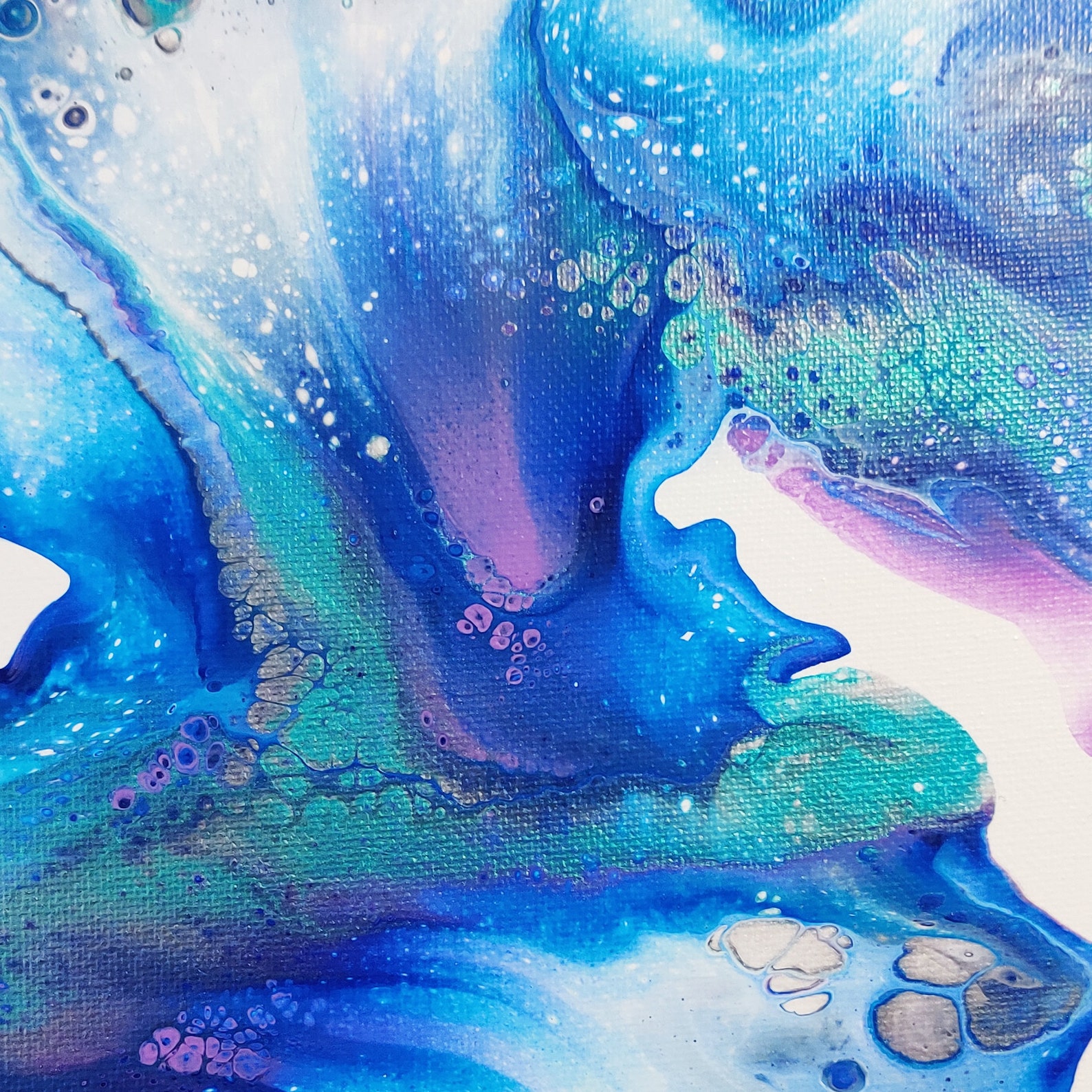 Iridescent Abstract Acrylic Painting Dutch Pour Fluid Art Etsy