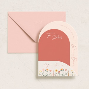 d'ensemble de faire-part de mariage | Suite de faire-part de mariage superposés Arch | Faire-part de mariage à télécharger | Invitation moderne modifiable | Toile