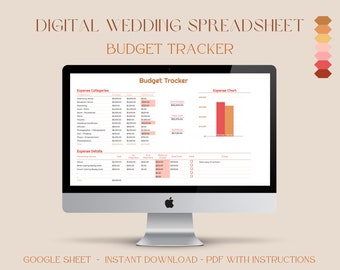 Digital Wedding Spreadsheet | Budget Tracker | Wedding Planning Spreadsheet | Google Sheets Template