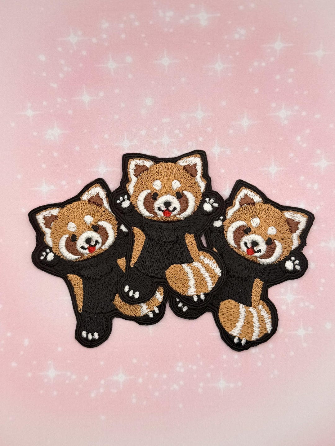 Cute Red Panda Iron on Patch. Kawaii Animal Embroidered Badge. Jacket ...