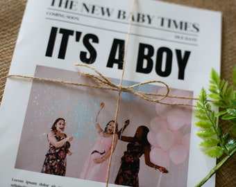 Baby Gender Announcement Newspaper Template