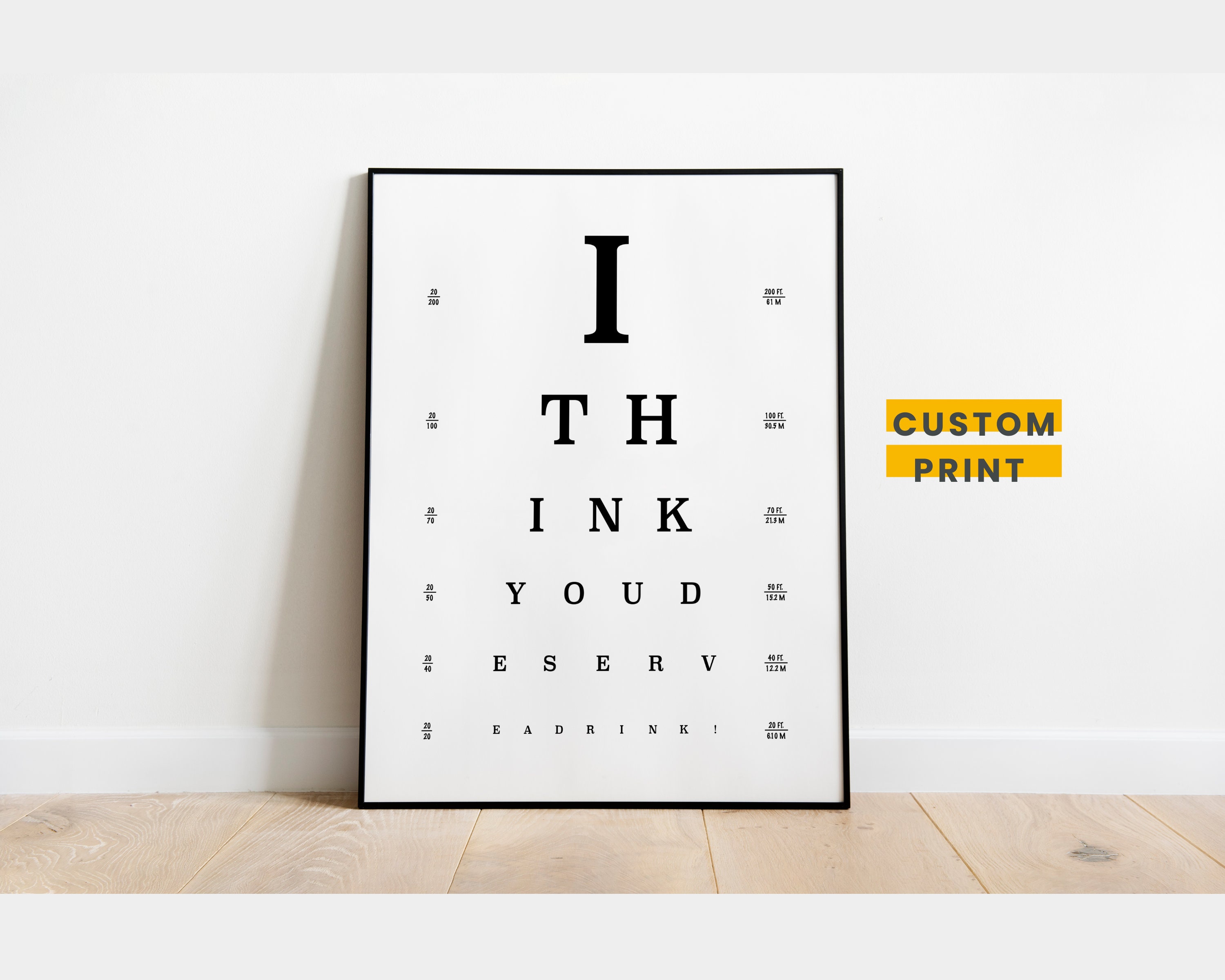 Eye Chart Print Classic Snellen