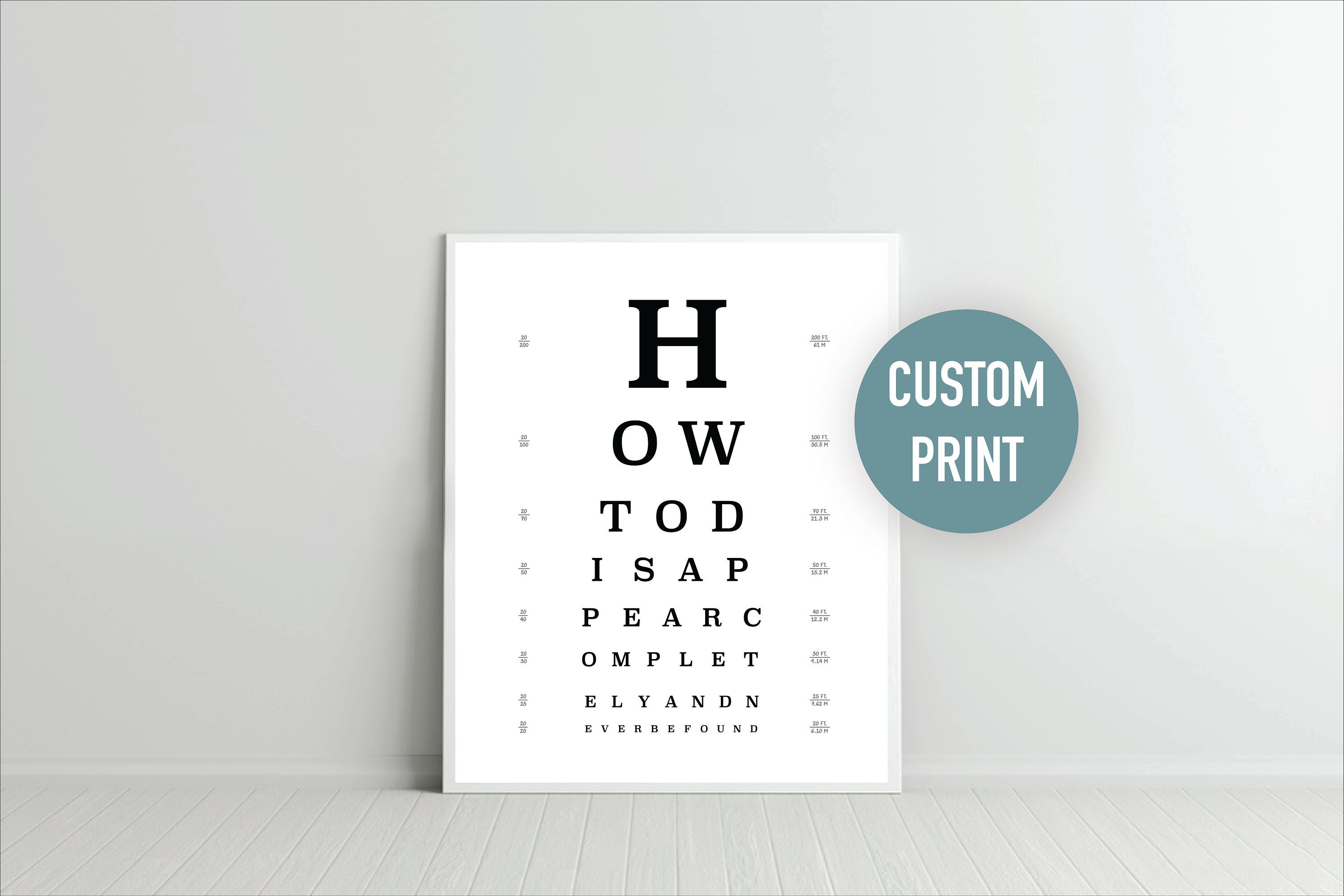 digital personalized eye test chart custom eye chart gift etsy australia