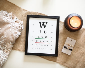 Snellen Eye Chart Flower Girl Proposal Gift